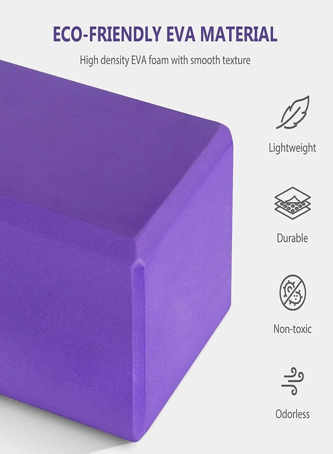 RUNMAY High Density Foam Yoga Block Brick Set of 2 with Yoga Strap for Improve Strength, Aid Balance, and Flexibility (Multicolor) - Image 5