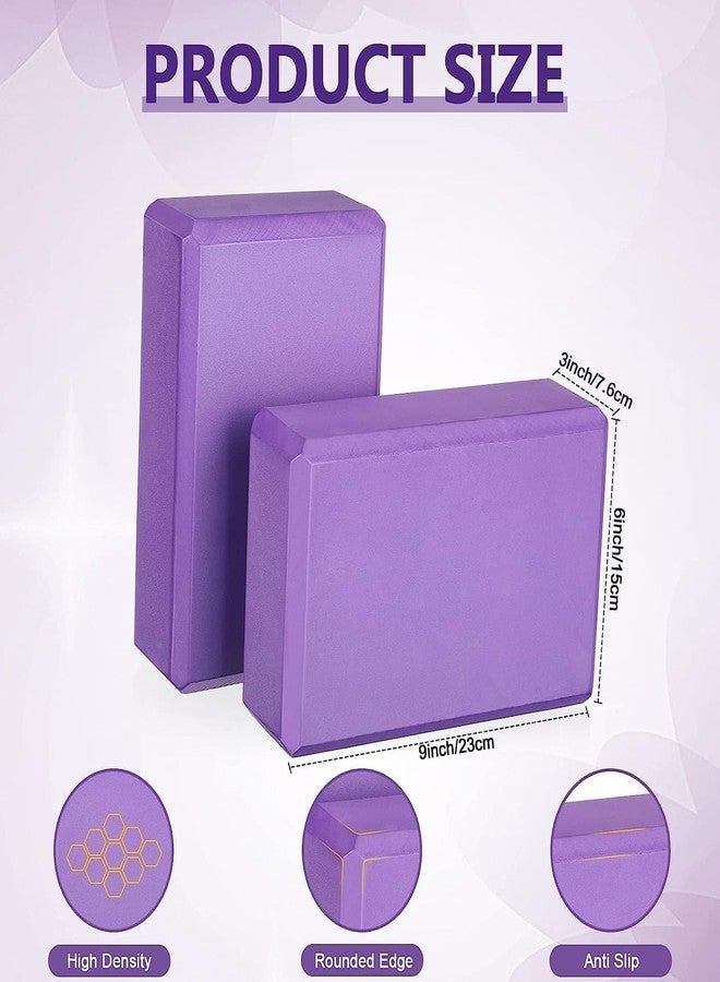 RUNMAY High Density Foam Yoga Block Brick Set of 2 with Yoga Strap for Improve Strength, Aid Balance, and Flexibility (Multicolor) - Image 2
