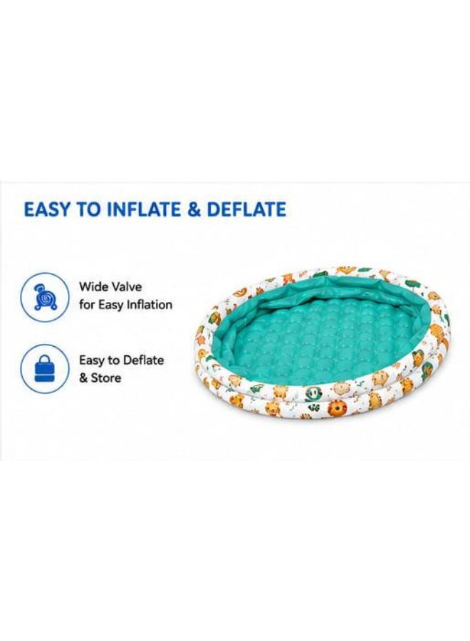 Safari Pals Kiddie Pool Inflatable Kids Swimming Pool Portable PVC Baby Pool For Outdoor Garden Backyard Summer Water Play 40 x 10 Inch Multicolor - Image 5