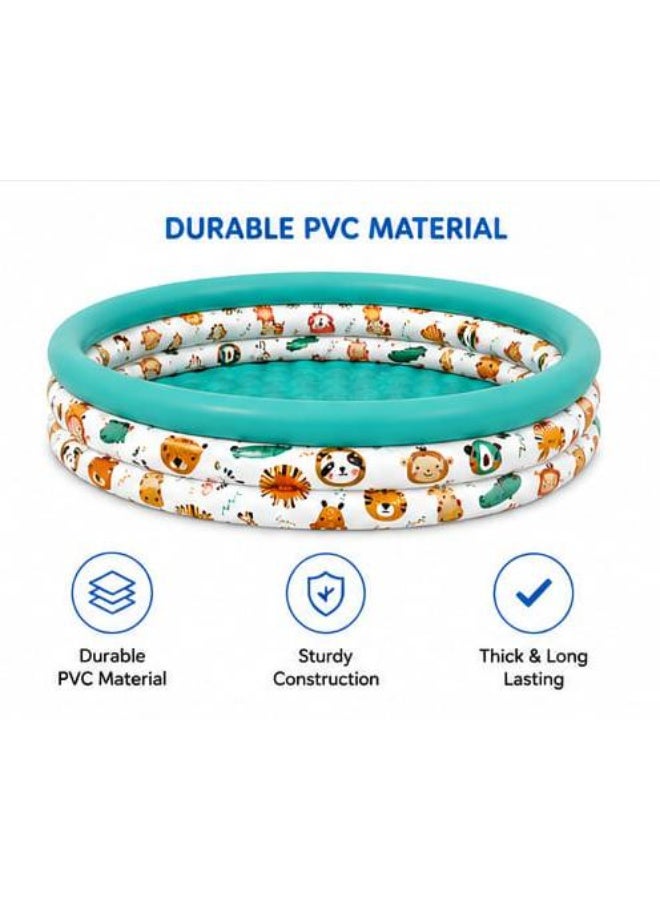 Safari Pals Kiddie Pool Inflatable Kids Swimming Pool Portable PVC Baby Pool For Outdoor Garden Backyard Summer Water Play 40 x 10 Inch Multicolor - Image 3