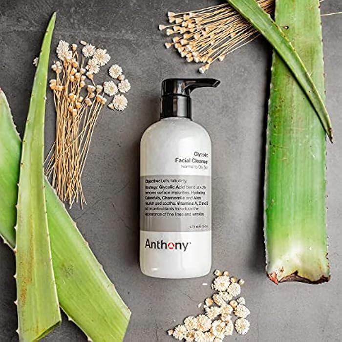 Anthony Glycolic Facial Cleanser for Men, Daily Exfoliating & Hydrating Face Wash, Shave Prep, Non-Foaming, Deep Cleansing, Gentle on Sensitive Skin, Removes Dirt & Oil, Smooths Texture, 16 Fl Oz - Image 2