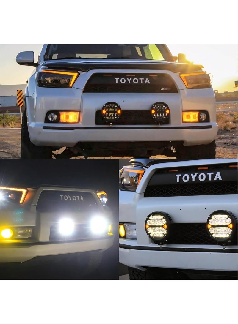 مصباح عمل LED دائري، أسود، مقاس 5 بوصات، للقيادة على الطرق الوعرة، بلمسة برتقالية، وشعاع ضوئي عالي الطاقة، وسلك توصيل 12 فولت - Image 3