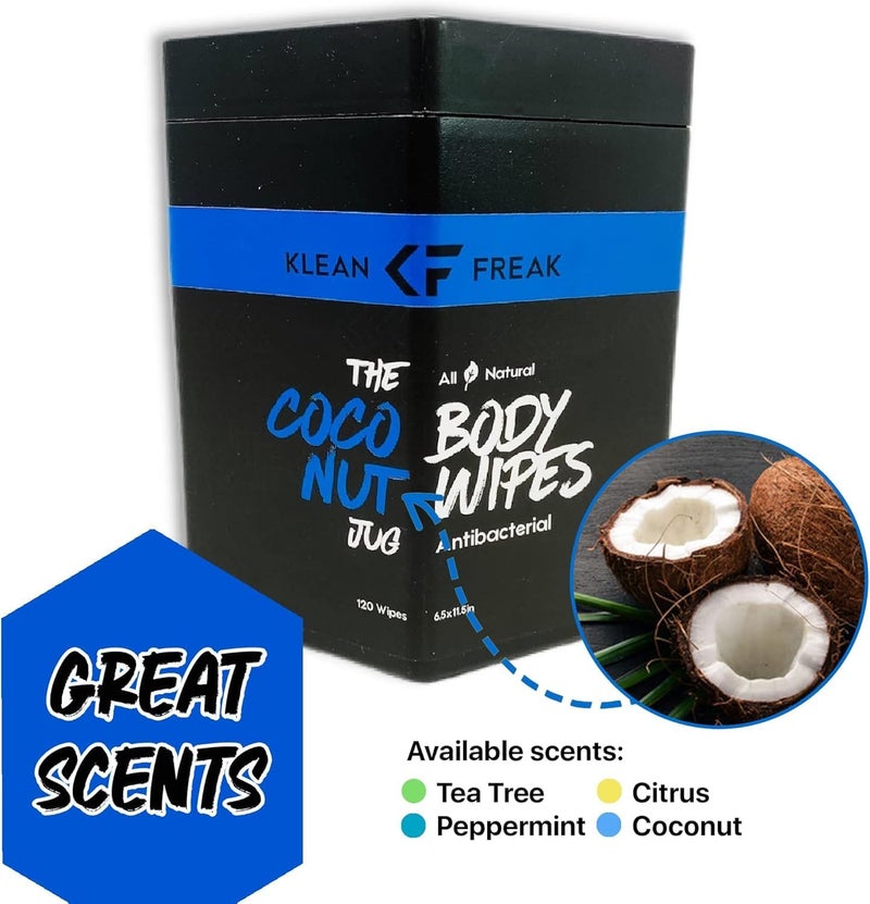 Klean Freak Body Wipes - The Jug - Coconut, 120 Count - Image 2