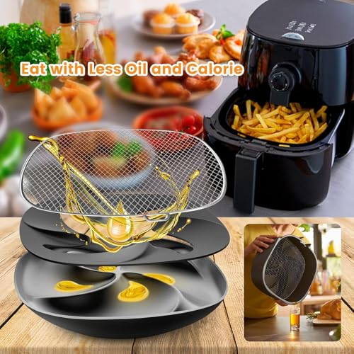 GWY Air Fryer Accessories for Philips, 7.2” Square Drip Pan for Philips HD9741 3QT Tray Rack Compatible with HD9641 HD9721, HD9730, Dishwasher Safe - Image 4