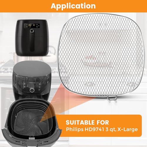GWY Air Fryer Accessories for Philips, 7.2” Square Drip Pan for Philips HD9741 3QT Tray Rack Compatible with HD9641 HD9721, HD9730, Dishwasher Safe - Image 3