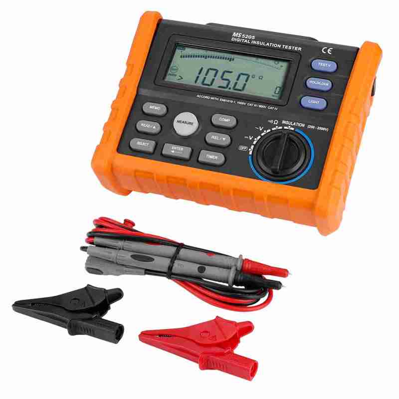 Digital Insulation Tester: 2500V Test Range, Automatic PI & DAR Calculation, Backlight Display - Auto Power Off, Value Freeze Function, Voltage & Continuity Tests for Electrical Maintenance Profession - Image 3