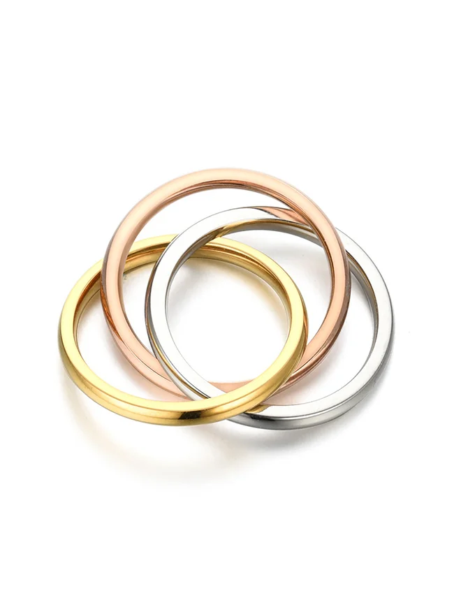 Styli  Tri-Color Interlocking Rings for Women | Best Price UAE