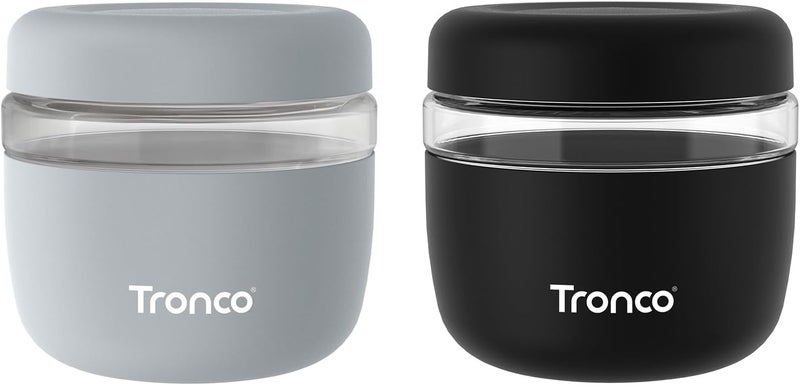 tronco 24 oz Glass Food Storage Containers with Lids, Airtight, Leak & Spill Proof Glass Lunch Bowls for Meal Prep, Salad, Yogurt, Soup & Stew, Microwave & Dishwasher Safe, BPA-Free, Set of 2 - Image 1