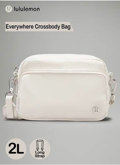 Everywhere Crossbody Bag – Compact and Convenient Belly Bag with Zippered Pockets, Easy-Access Exterior Pocket, and Interior Essentials Pocket for On-the-Go Storage, White