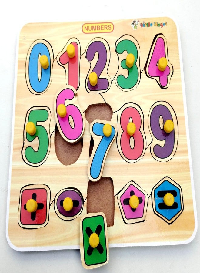 EL SMO woodwn 0-9 Number Puzzles with Picture Educational Board for Kids 0-9 Number Knob Early Educational Learning Wooden Puzzle Board for Kids Children Boys Girls - Image 2