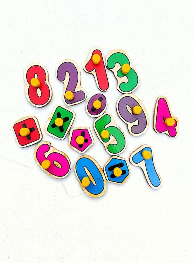 EL SMO woodwn 0-9 Number Puzzles with Picture Educational Board for Kids 0-9 Number Knob Early Educational Learning Wooden Puzzle Board for Kids Children Boys Girls - Image 3