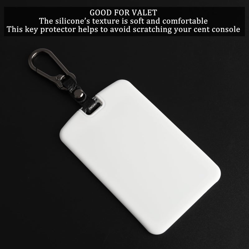 TANDRIVE 2PCS Silicone Key Card Holder Case Compatible with Tesla Model 3 Model Y Cybertruck and Rivianï¼ŒKey Protector Cover Accessories Including Key Chain, Black and White - Image 3