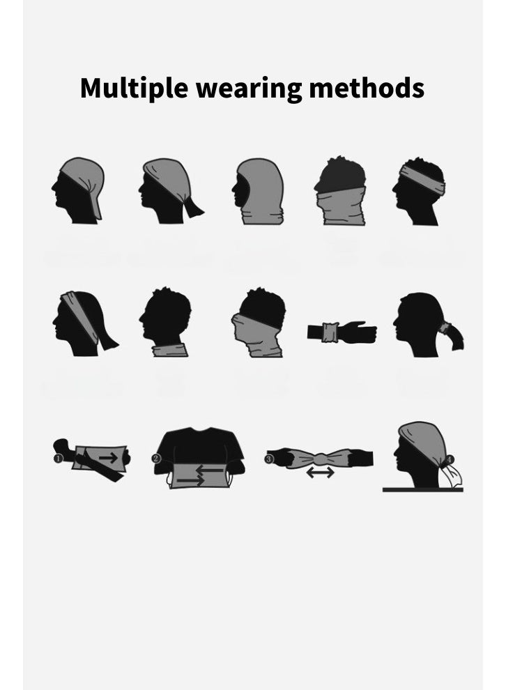 Generic High-elastic Multi-functional Magic Headscarf, Face Scarf,Face Cover,Face Mask,Outdoor  Head Cover, Neck Gaiter Mask,Sports Headband,Cycling Collar,Cool and Breathable,Sun Protection UPF50+  - Image 4