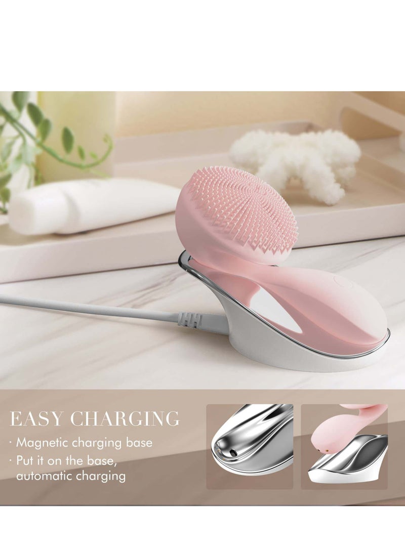 Facial Cleansing Brush, Mini Facial Cleanser and Massager, Electric Silicone Face Scrubber for Deep Cleaning and Exfoliating, Gentle Vibrating and Massage, Mini Sonic Skin Exfoliator Tool