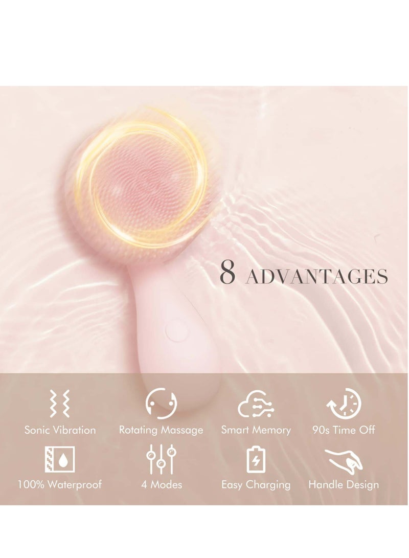 Facial Cleansing Brush, Mini Facial Cleanser and Massager, Electric Silicone Face Scrubber for Deep Cleaning and Exfoliating, Gentle Vibrating and Massage, Mini Sonic Skin Exfoliator Tool