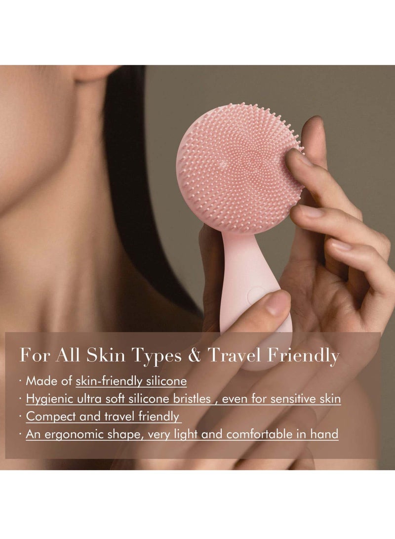 Facial Cleansing Brush, Mini Facial Cleanser and Massager, Electric Silicone Face Scrubber for Deep Cleaning and Exfoliating, Gentle Vibrating and Massage, Mini Sonic Skin Exfoliator Tool