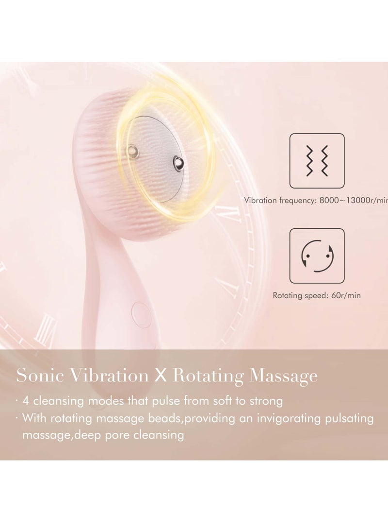 Facial Cleansing Brush, Mini Facial Cleanser and Massager, Electric Silicone Face Scrubber for Deep Cleaning and Exfoliating, Gentle Vibrating and Massage, Mini Sonic Skin Exfoliator Tool