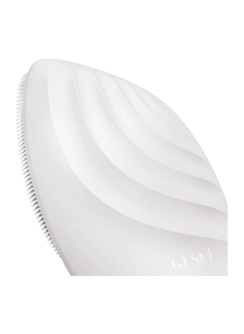 GESKE Smart App Guided Sonic Facial Brush 5 In 1 | Vibrating Electric Facial Cleansing Brush | Soft Silicone Brush | Professional Facial Cleanser | Skin Cleanser & Exfoliator | Face Massager - Starlight