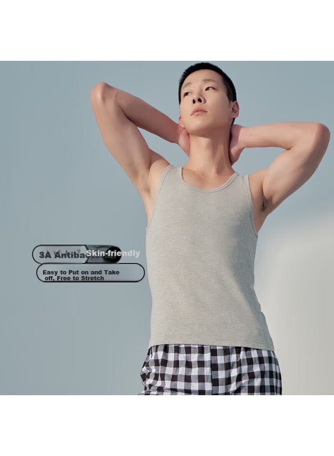 Your Sun Comfortable And Cool 2-pack 3a Antibacterial Men's Ribbed Tank Tops 40s Xinjiang Cotton Skin-friendly Breathable Undershirts Men XL - Image 4