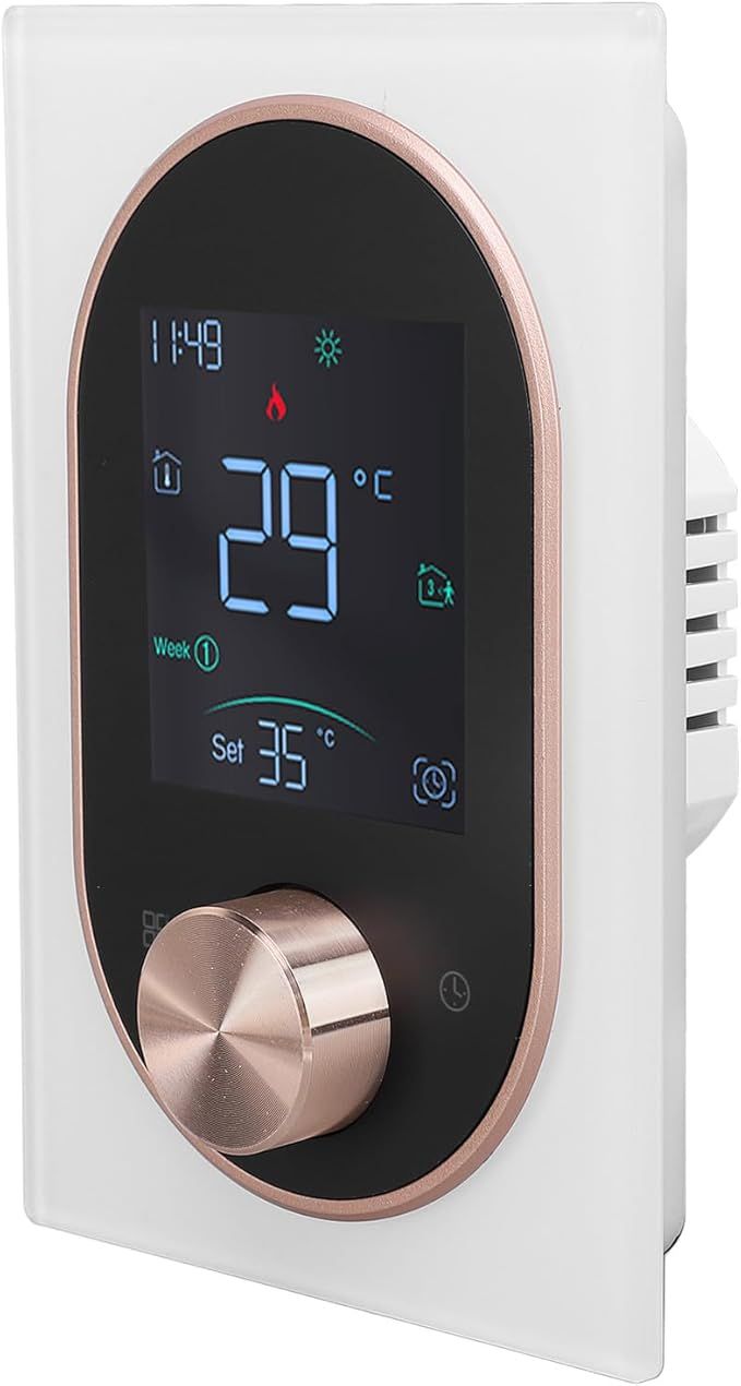 White Normal Programmable Smart Thermostat with Color LCD Touchscreen and APP Remote Control - Image 1