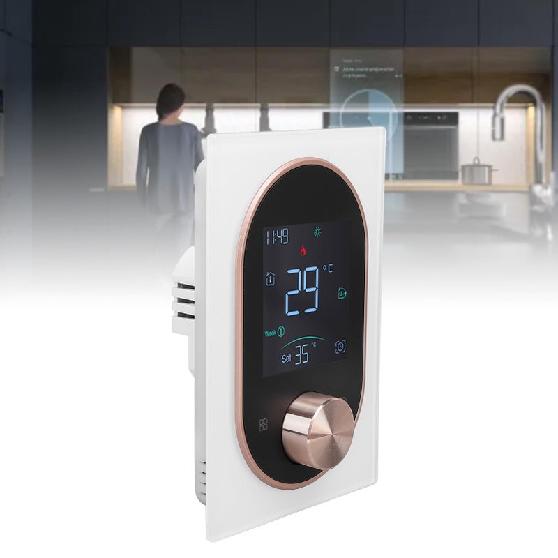 White Normal Programmable Smart Thermostat with Color LCD Touchscreen and APP Remote Control - Image 4