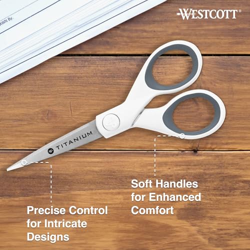 Westcott 5" Micro-Tip Fabric Scissors with Titanium-Bonded Blades - Ideal for Crafting, Sewing, and More - Image 3