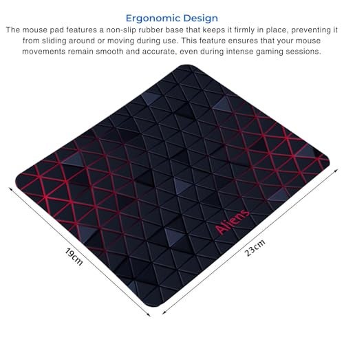Aliens Mouse Pad for Computer, Laptop, Smooth Premium Cloth Surface, Non-Slip Rubber Base, Speed and Precision Operation Compatible with Laser and Optical Mouse, Gaming, Office, Home 230x190mm (3D-03) - Image 3