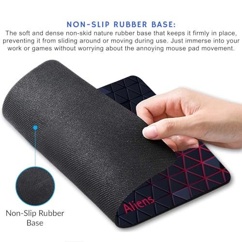 Aliens Mouse Pad for Computer, Laptop, Smooth Premium Cloth Surface, Non-Slip Rubber Base, Speed and Precision Operation Compatible with Laser and Optical Mouse, Gaming, Office, Home 230x190mm (3D-03) - Image 2