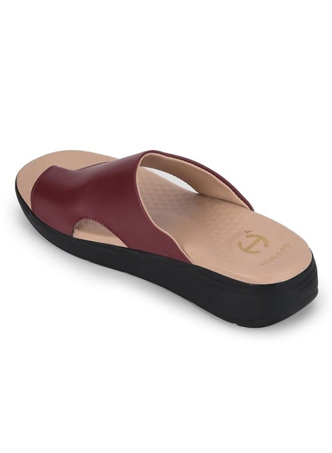Liberty Healers ZUBIE-3E Casual Toe Ring Slipper for Women - Cherry  | Casual Slip-on Slippers Footwear | Lightweight EVA Sole - Suitable For Outdoor, Monsoon & Rainy Season Footwear for Ladies - Image 2