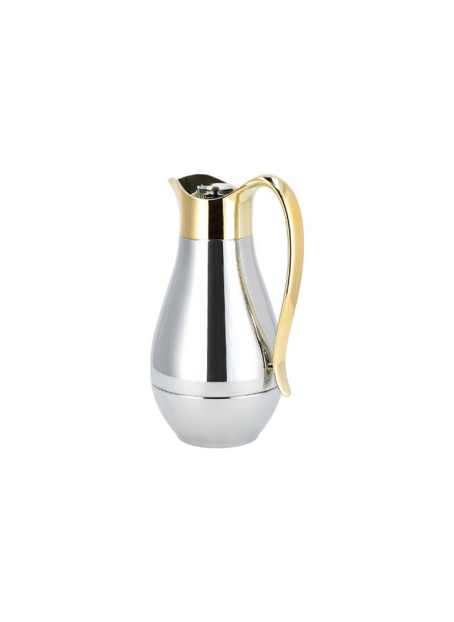 Dallaty - Vacuum Flask Steel Greek Chrome&Gold  1L - Image 1