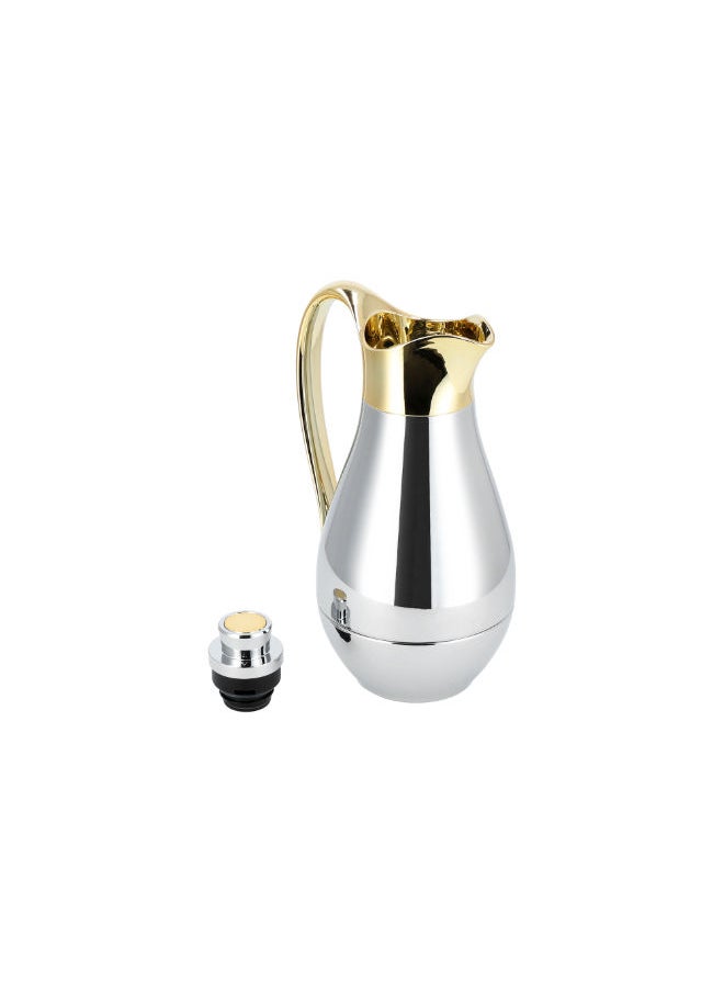 Dallaty - Vacuum Flask Steel Greek Chrome&Gold  1L - Image 1