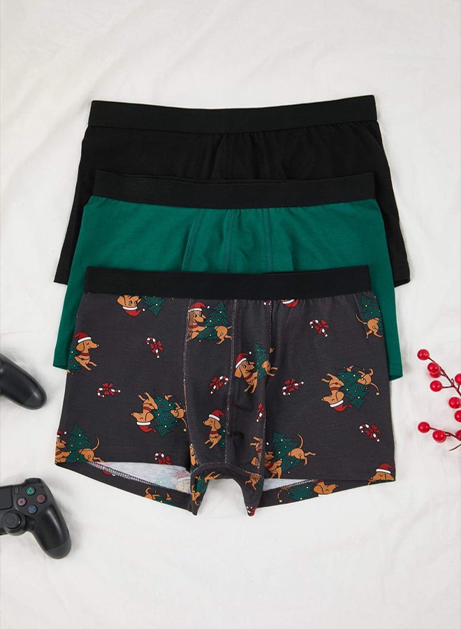 trendyol 3Piece MultiColored PatternedSolid Mix Boxer - Image 1