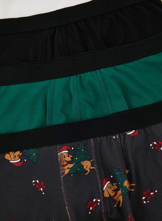 trendyol 3Piece MultiColored PatternedSolid Mix Boxer - Image 2