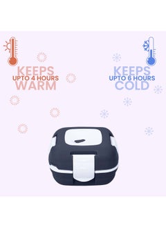 PINNACLE Pinnacle Pristine Stainless Steel Insulated Lunch Box (500ml) | Tiffin Box for Kids | Leak Proof | Lunch Box for Office Women | Lunch Boxes for Office Men | Keeps Warm Upto 4hrs (Dark Blue)  - Image 5