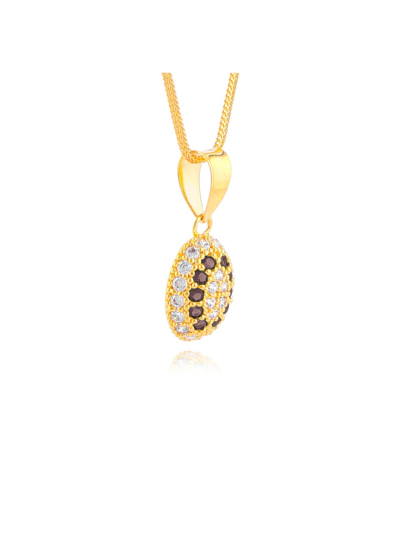 BAFLEH JEWELLERY Celebrate Elegance: 22kt Gold Oval Pendant Set for Special Moments - Image 2