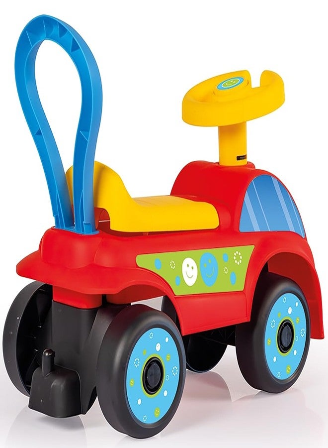 DOLU: Walk & Drive: Foot-to-Floor Car - Red & Blue - Ride-On Toy Vehicle, Horn, Storage Seat, Push-Pull Handle, Indoor-Outdoor Play, Toddlers 12mo+ - Image 4