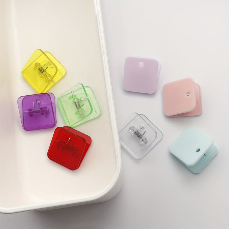 Set Of 6 Mixed Color Plastic Clips Square Design For Sorting Papers - Image 4