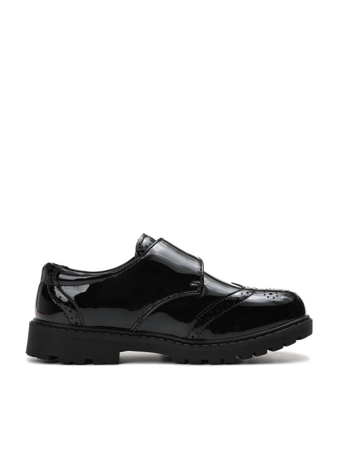 Sky View Boys Girls Classic School Uniform Walking oxfords Shoes Everyday Wear Formal Classic  shiny leather upper hook and loop shoes for kids - Image 1