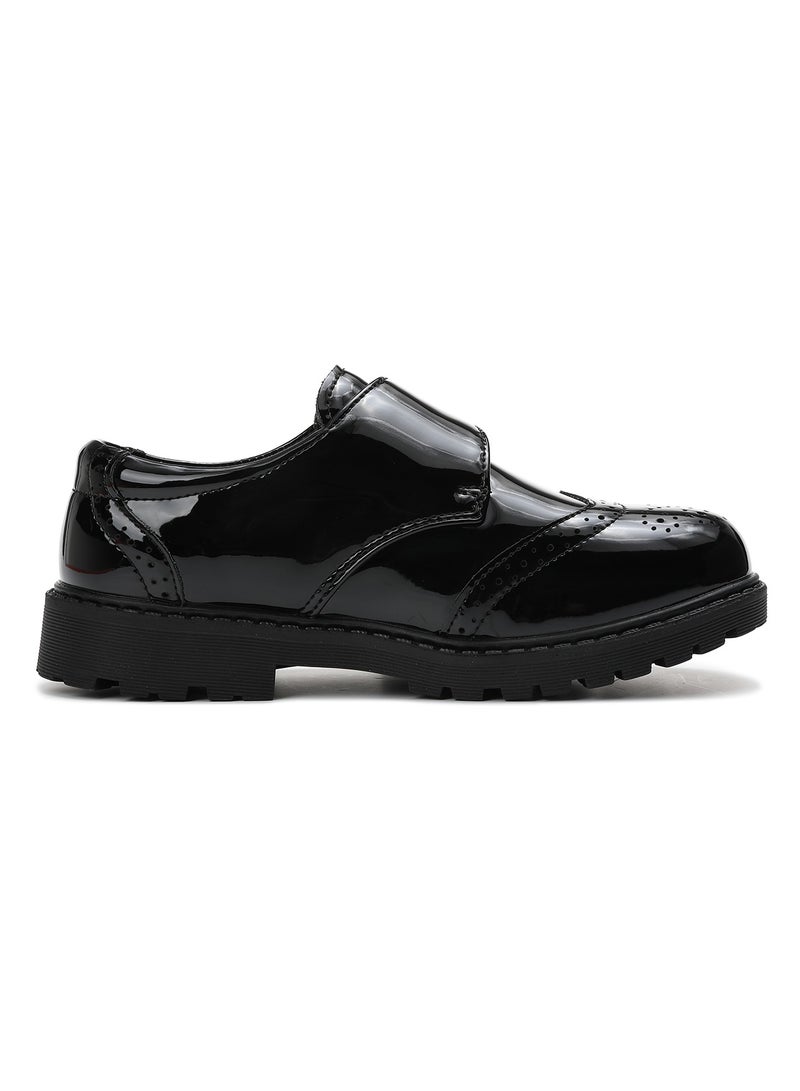 Sky View Boys Girls Classic School Uniform Walking oxfords Shoes Everyday Wear Formal Classic  shiny leather upper hook and loop shoes for kids - Image 2