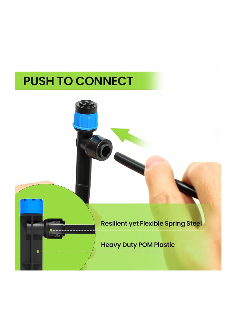 عام نظام الري ، نظام سقي الحديقة 230 قدمًا مع تركيبات سريعة الاتصال ، بنوايات قابلة للتعديل ، 1/4 "و 5/16" ، مجموعة ري للتنقيط لأسرة الحدائق المرتفعة ، الدفيئة ، العشب - Image 4