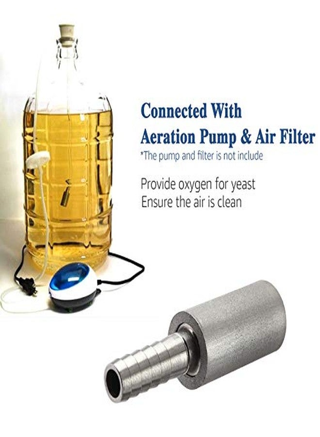Ferroday (2 Set) FERRODAY 0.5 Micron Diffusion Stone Stainless Steel Aeration Stone Carbonating Stone with 1/4" Barb for Homebrew Wine Beer Soda Air Stone 0.5 Micron + 20 Inch Silicone Hose - Image 5