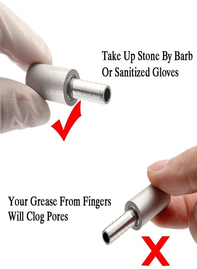 Ferroday (2 Set) FERRODAY 0.5 Micron Diffusion Stone Stainless Steel Aeration Stone Carbonating Stone with 1/4" Barb for Homebrew Wine Beer Soda Air Stone 0.5 Micron + 20 Inch Silicone Hose - Image 2