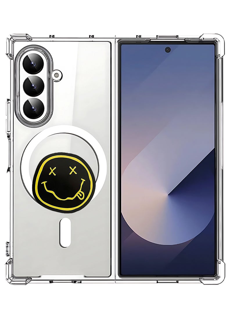 Theodor Magnetic Case for Samsung Galaxy Z Fold 7 Compatible with MagSafe Wireless Charging, Shockproof Phone Bumper Cover Smiley (2) - Image 1