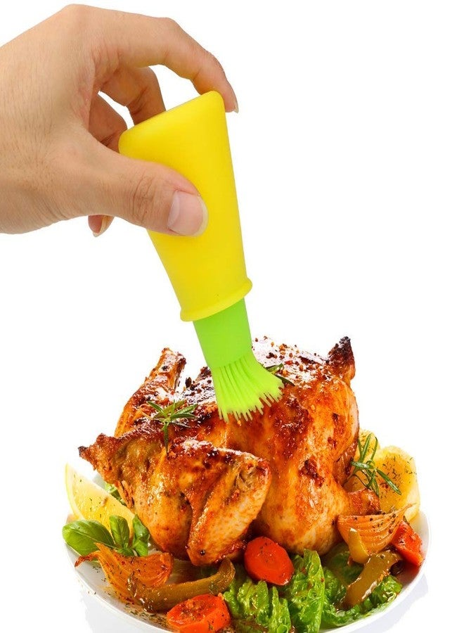 Nirvisha Silicon Oil Brush with Bottle for Kitchen Frying Pancake Baking - Multi Color - Image 1