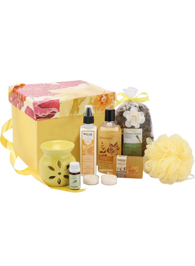 BodyHerbals Beautiful Day Bath And Body Care Gift Set For Women & Men - Skin Care Hamper With Signature Vanilla & Orange Range - Premium Gift Packaging - Pampering Kit For All Occasions - Set Of 7 Pcs - Gift For Birthdays, Anniversary And Special Celebrations - Image 1
