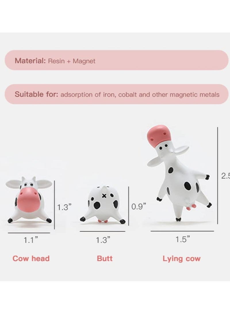 Funny 3D Cow  Resin Refrigerator Magnets -  Decorative Stickers for Kitchen, Office, Whiteboard, Lockers & Photos - Set of 3  - Image 3