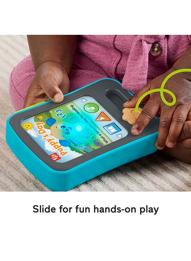 Fisher-Price Baby Learning Toy Laugh & Learn Puppy’s Storytime Reader Pretend Tablet with Music & Lights for Ages 6+ Months - Image 4