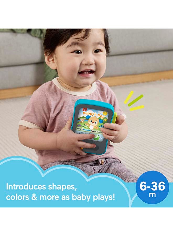 Fisher-Price Baby Learning Toy Laugh & Learn Puppy’s Storytime Reader Pretend Tablet with Music & Lights for Ages 6+ Months - Image 2
