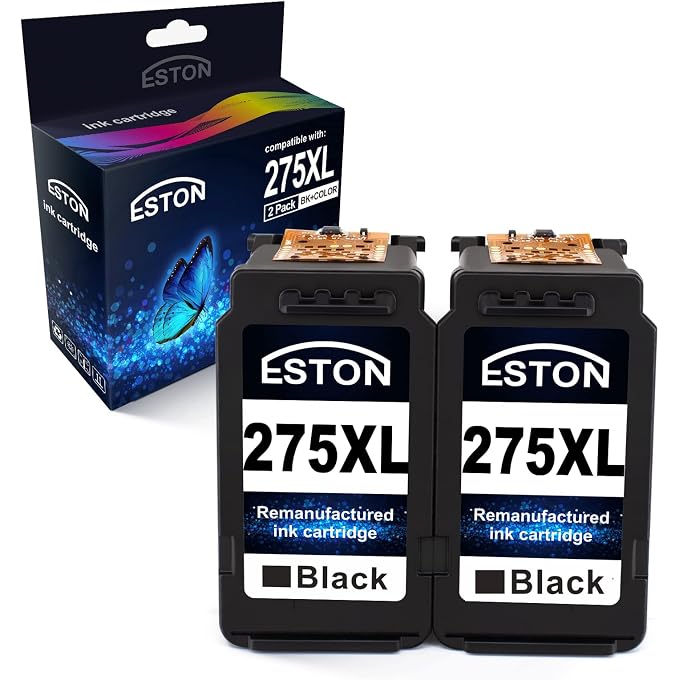 ESTON Printer Ink 275XL Black Remanufactured Replacements for PG-275XL PG275XL Ink Cartridges for TS3522 TS3520 Printers (1 Black)