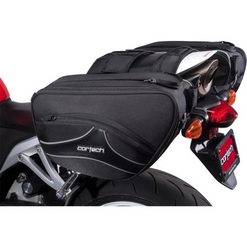 Cortech Super 2.0 36-Liter Motorcycle Saddlebag - Black / 16.9”L x 6.7”W x 10.2”D - Image 1